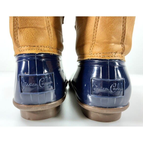 Jessica Carlyle Gavin Ankle Duck Boots Navy & Brown Women Size 8.5 - Picture 9 of 12